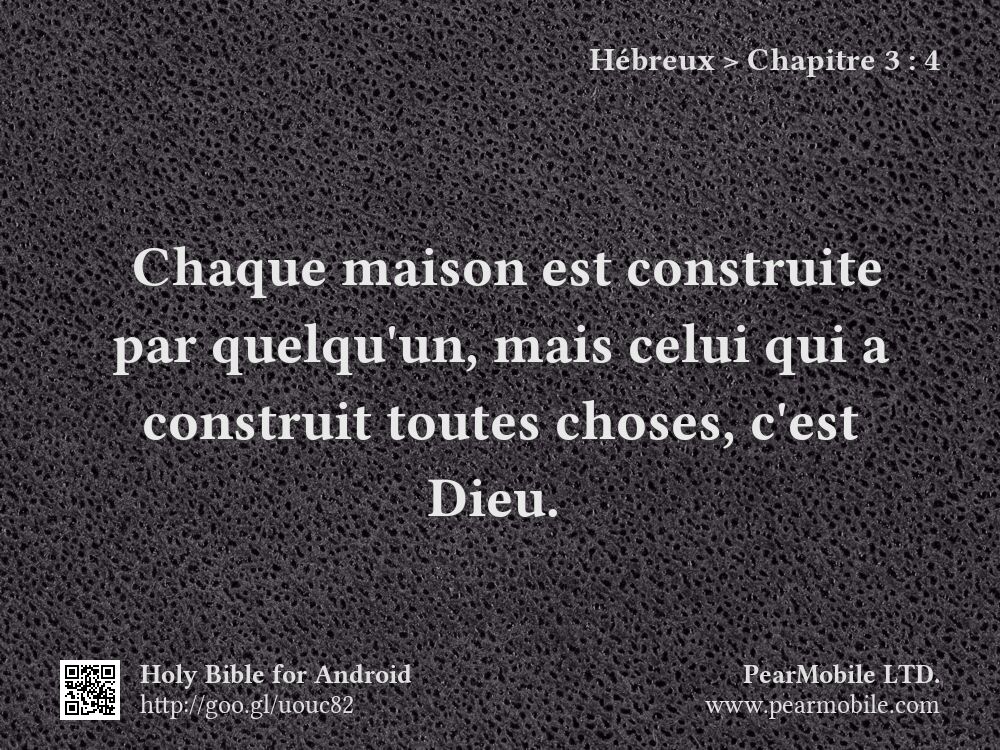 Hébreux, Chapitre 3:4